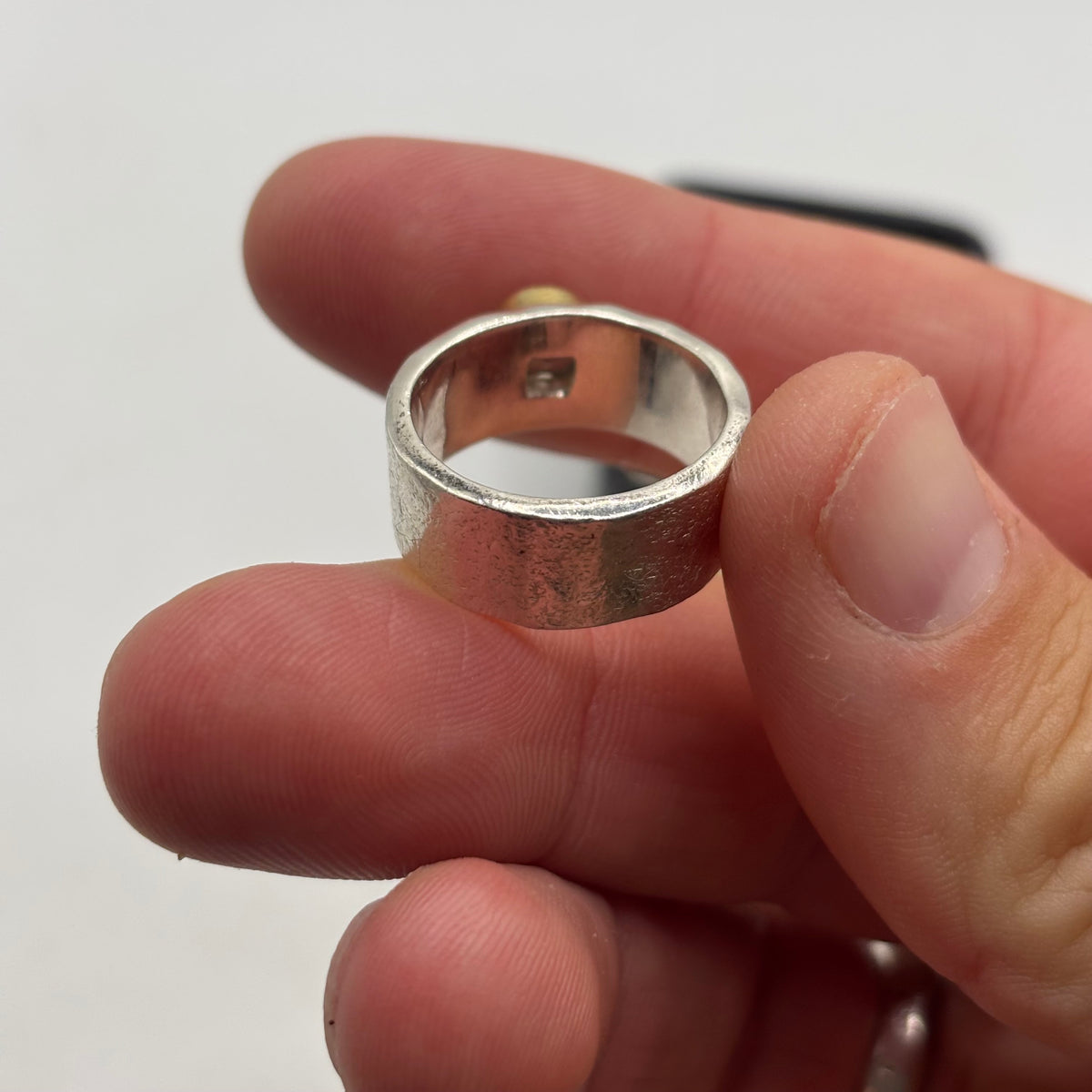 Silver Blue Topaz Chunky Ring (O)