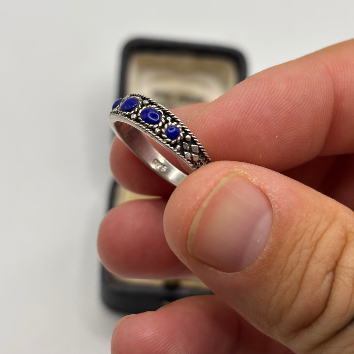 Silver Lapis Ring (Q)