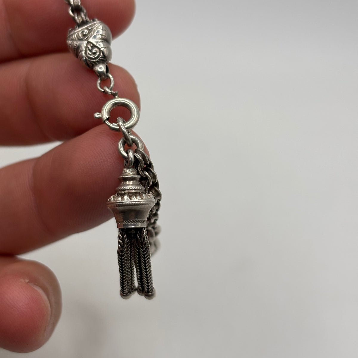 Silver 7.5” Rare Victorian Albertina Bracelet