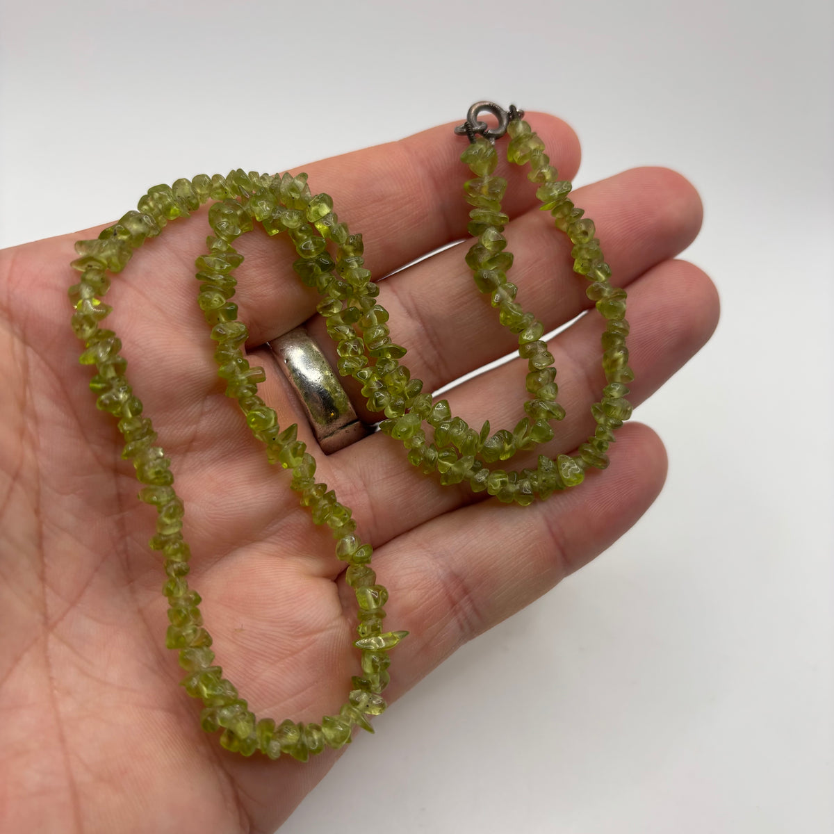 Silver 18” Peridot Necklace