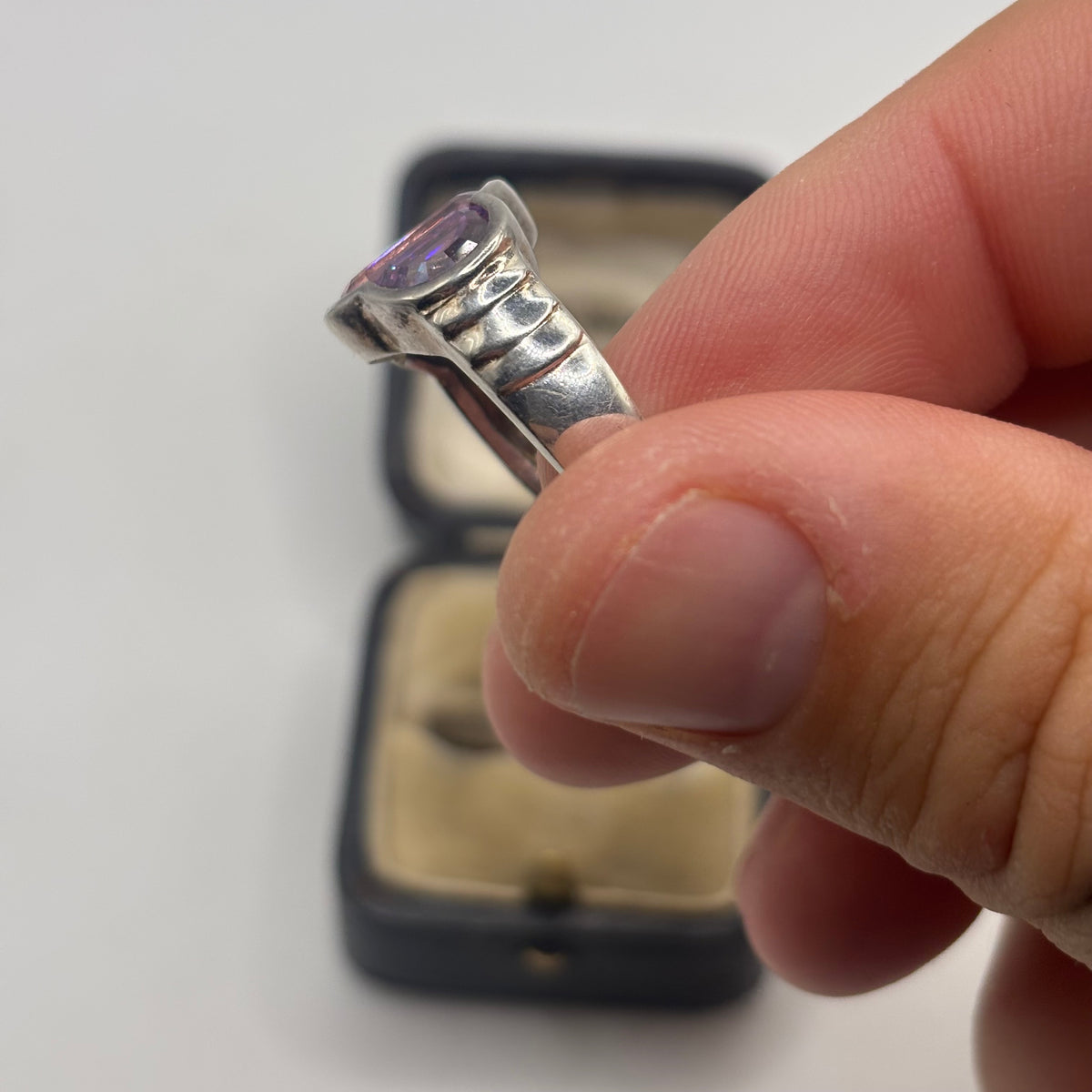 Silver Pink & Purple CZ Ring (R)
