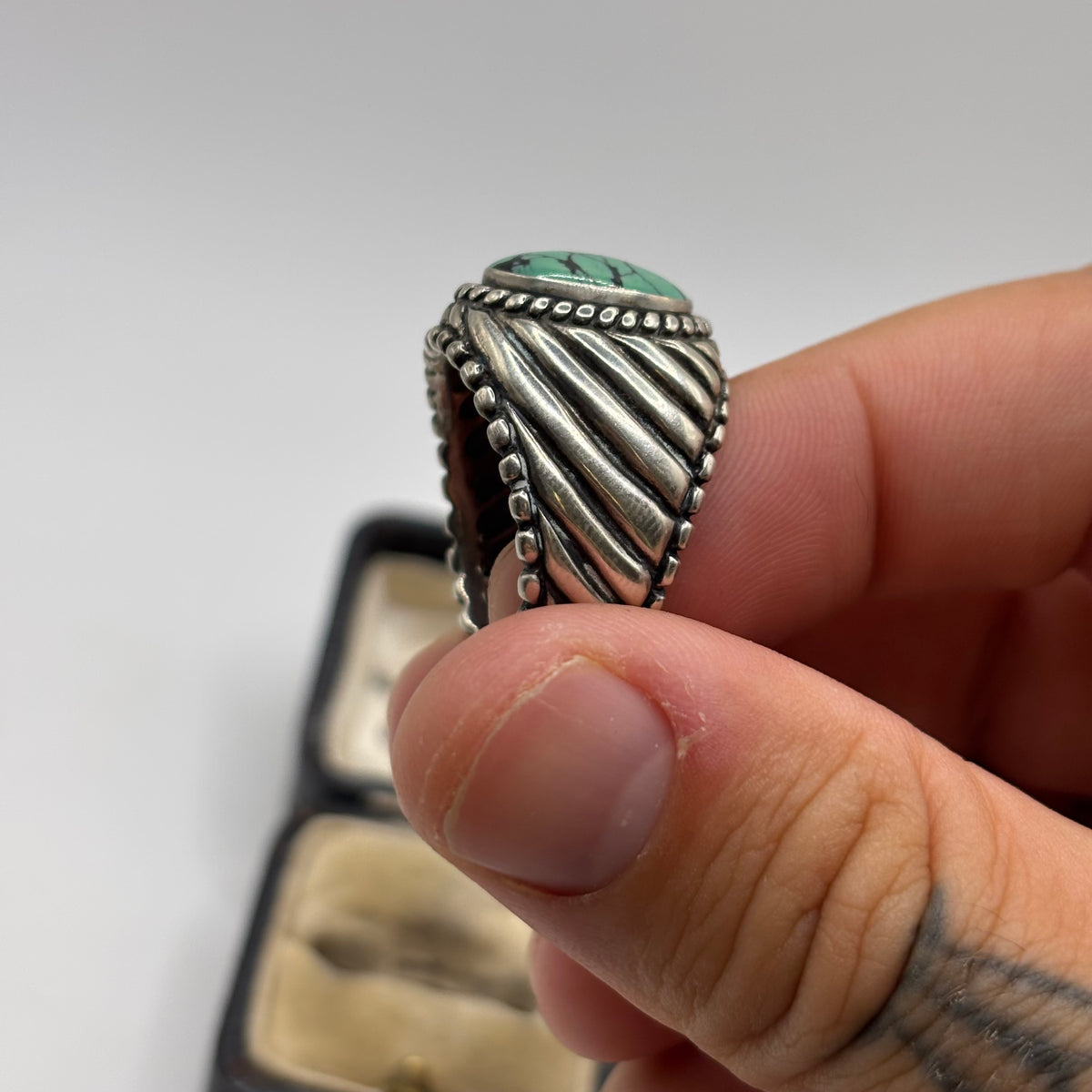 Silver Heavy Turquoise Carolyn Pollack Ring (W)