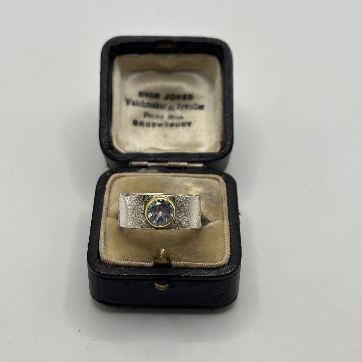 Silver Blue Topaz Chunky Ring (O)
