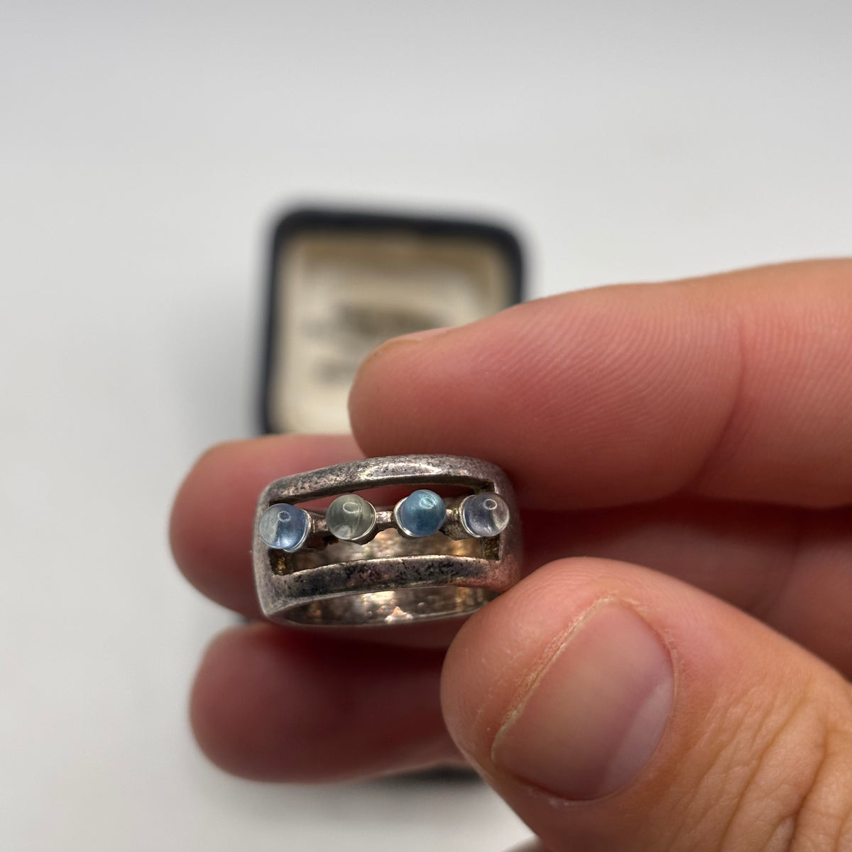 Silver Heavy Abstract Ring (J)