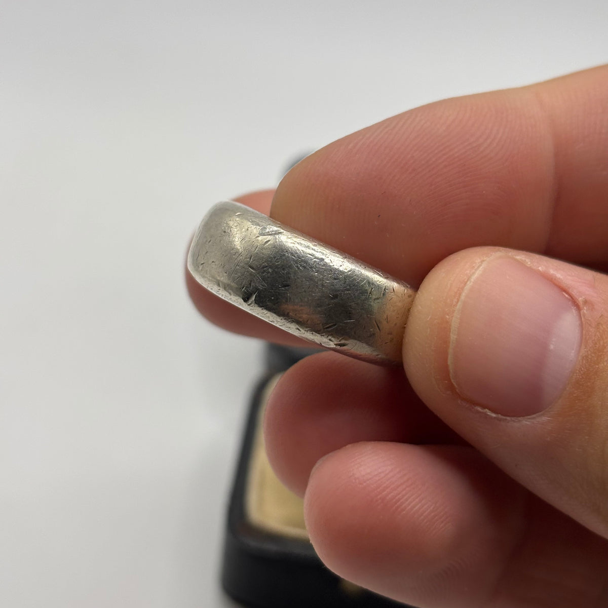 Silver Heavy The Great Frog Band Ring (S)
