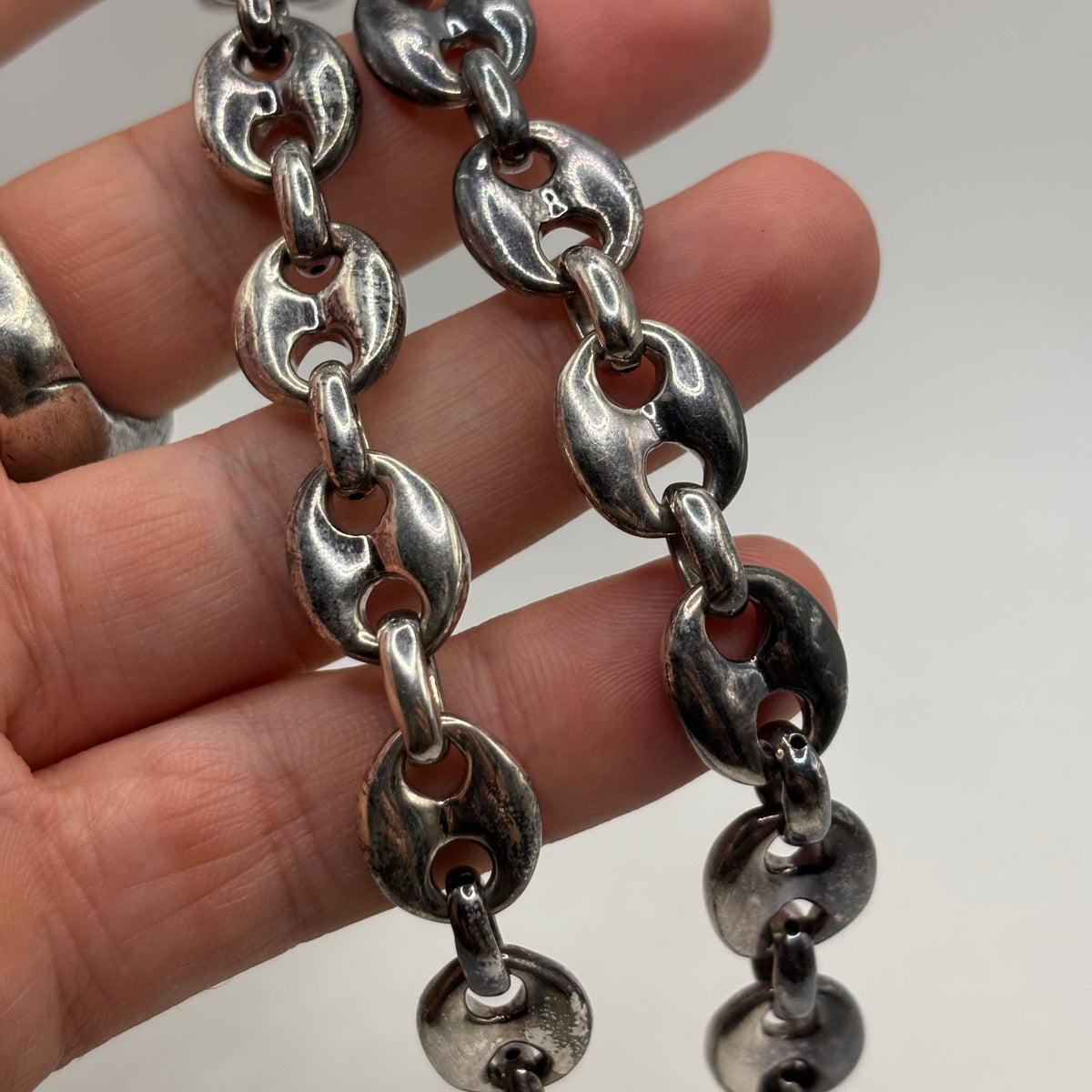 Silver Amazing 18” Puff Link Marina Chain