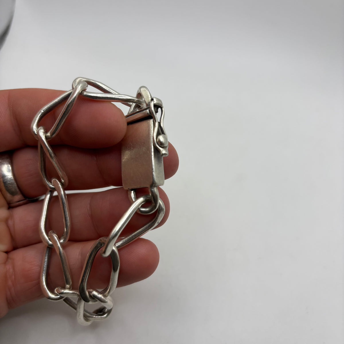Silver 8.5” Heavy Mexican Curb Bracelet