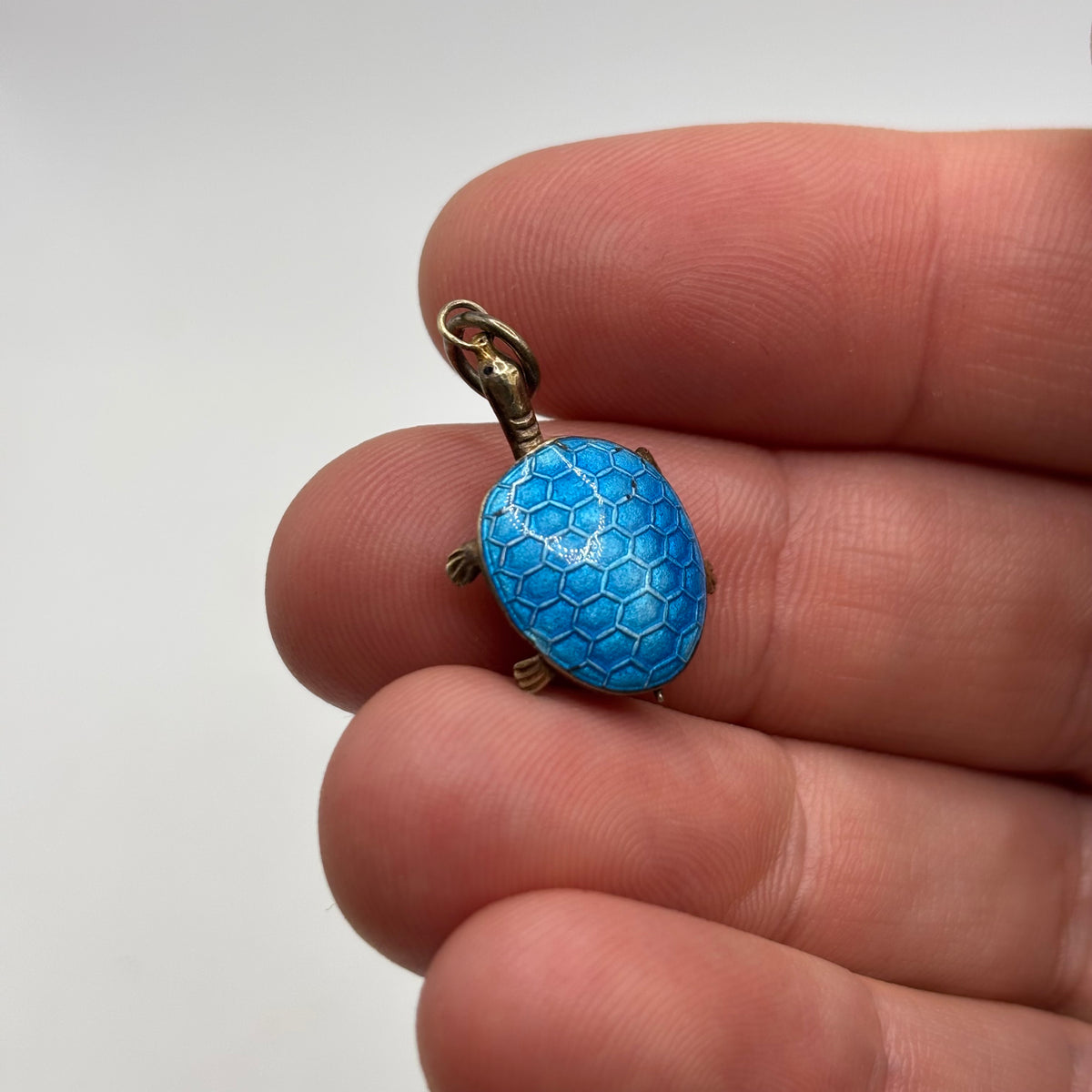 Silver Cloisonne Enamel Turtle Pendant
