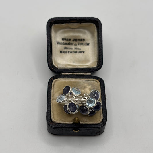 Silver Iolite & Blue Topaz Ring (Q)
