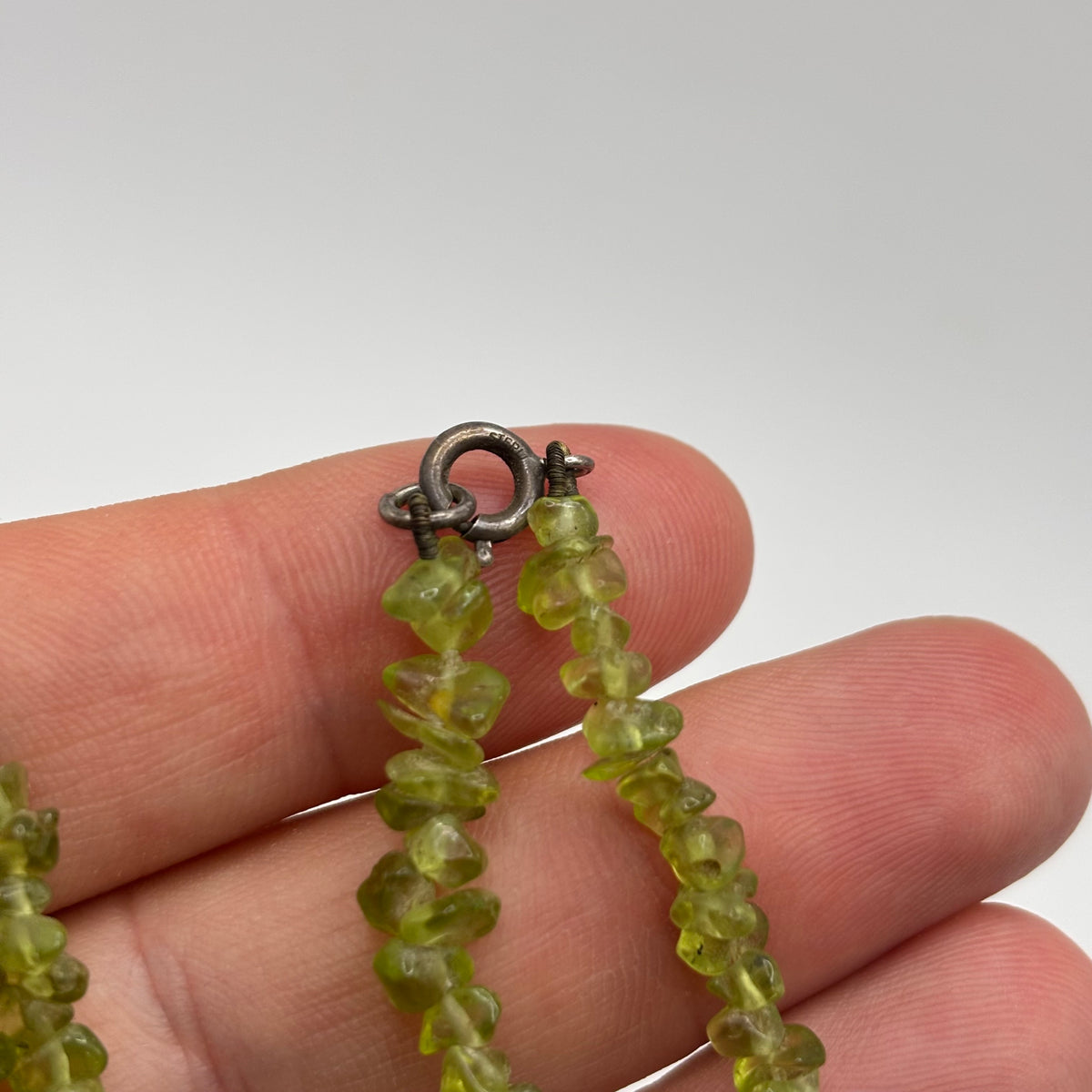 Silver 18” Peridot Necklace