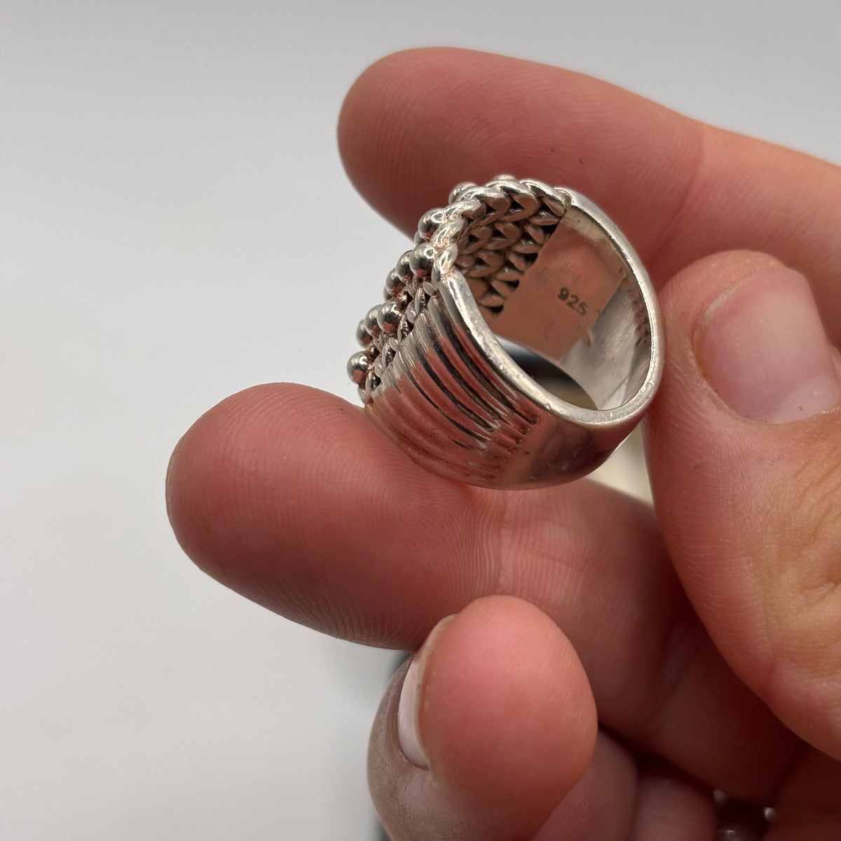 Silver Chunky Keeper Ring (N)