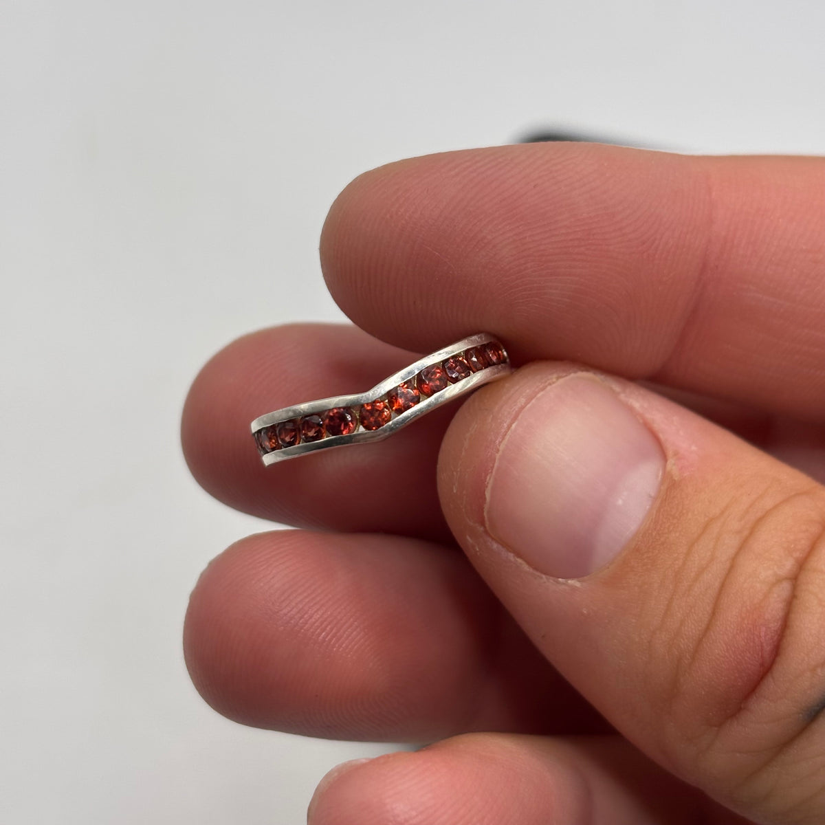 Silver Garnet Ring (L)