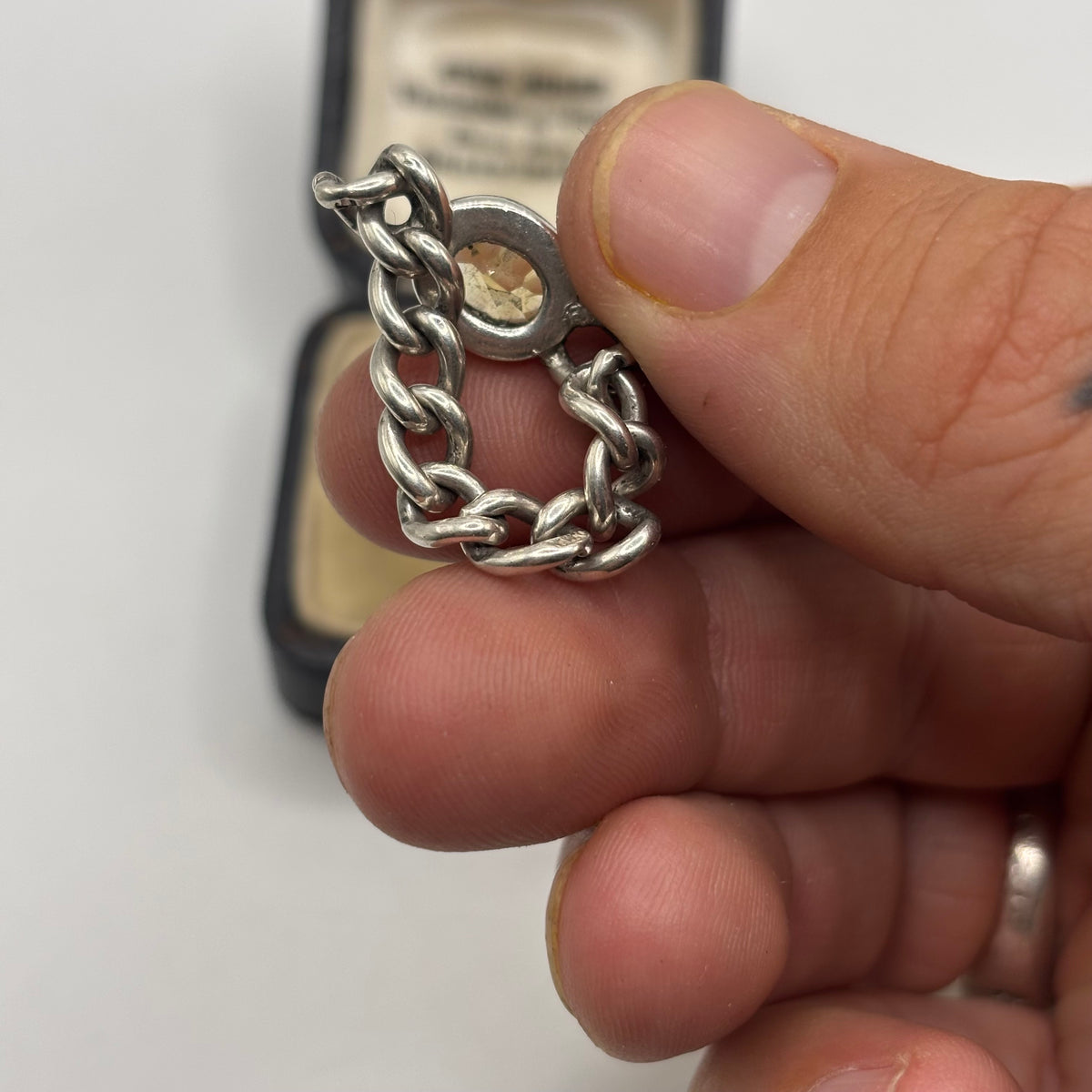 Silver Citrine Chain Ring (P)