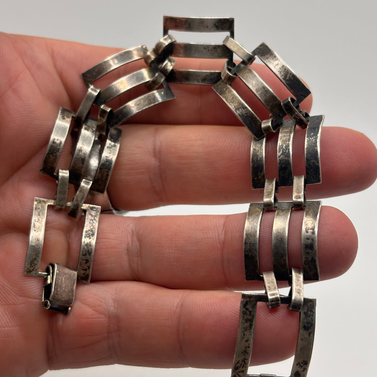 Silver 7.5” Vintage Bracelet