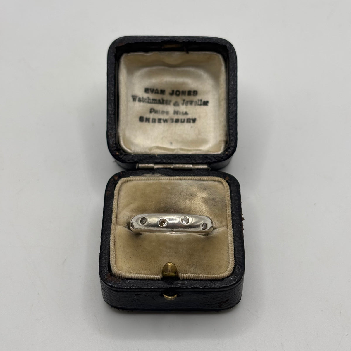 Silver CZ Inlaid Band Ring (N)