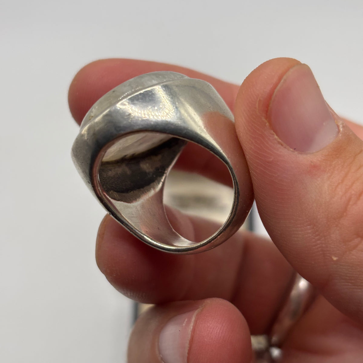 Silver Heavy Moonstone Ring (P)