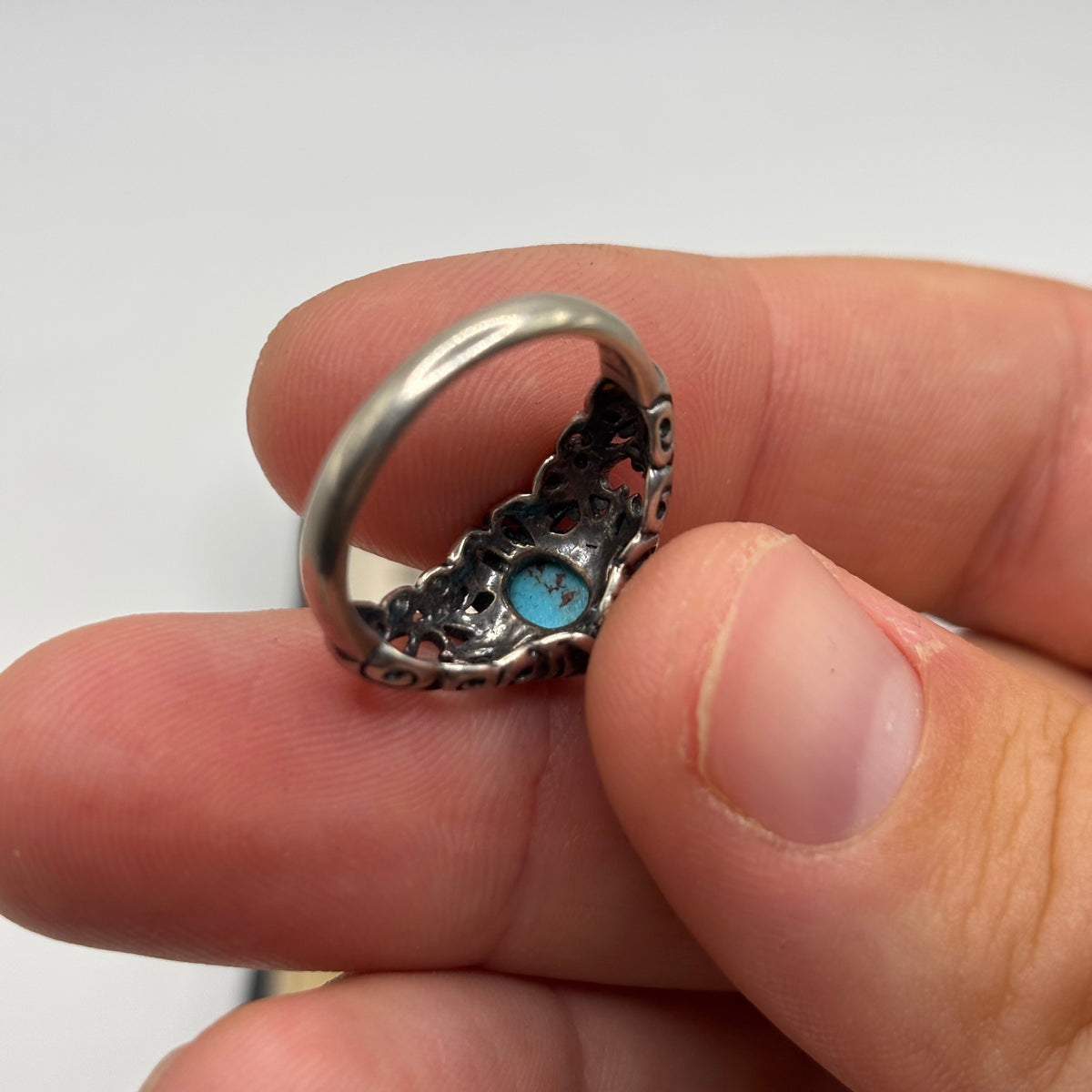 Silver Native American Turquoise Ring (N 1/2)