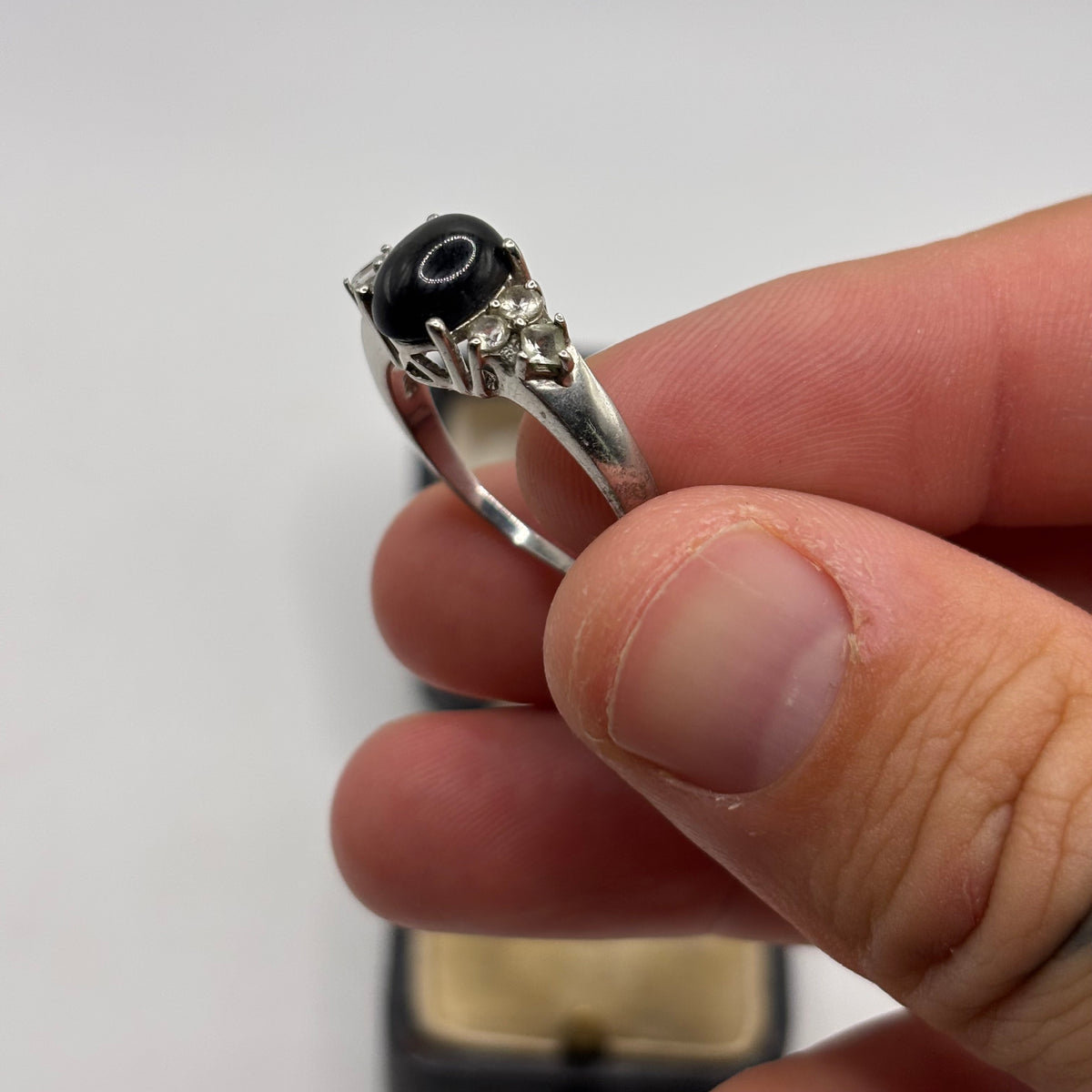 Silver Star Sapphire Ring (S 1/2)