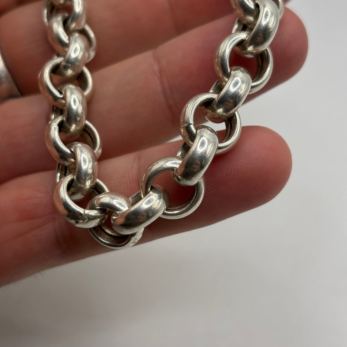 Silver 7.5” Puff Belcher Bracelet