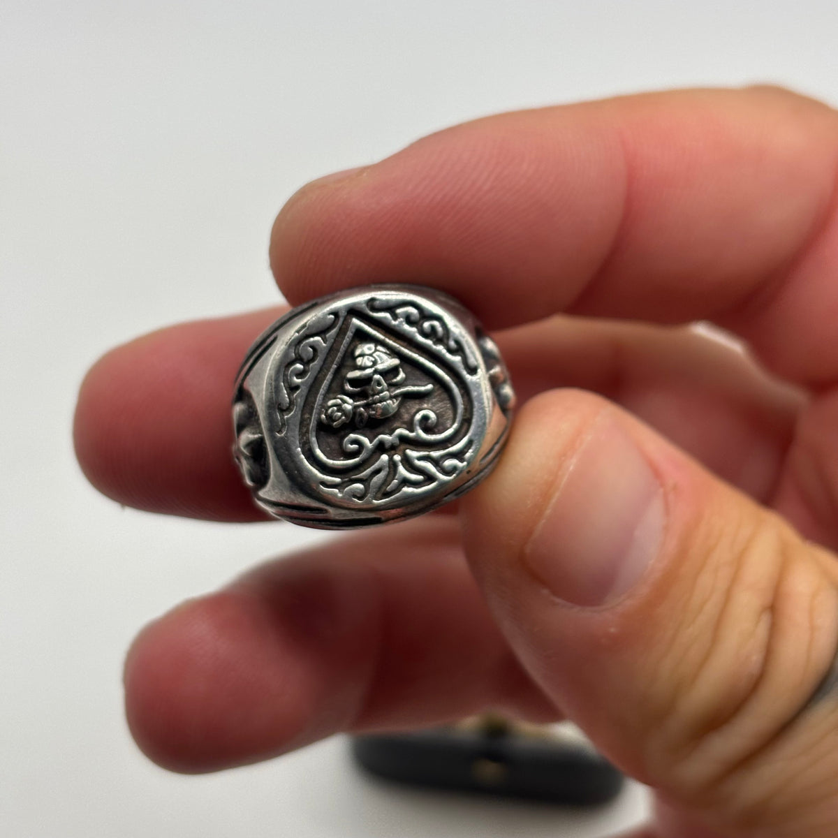 Silver Heavy Skull Biker Ring (N)