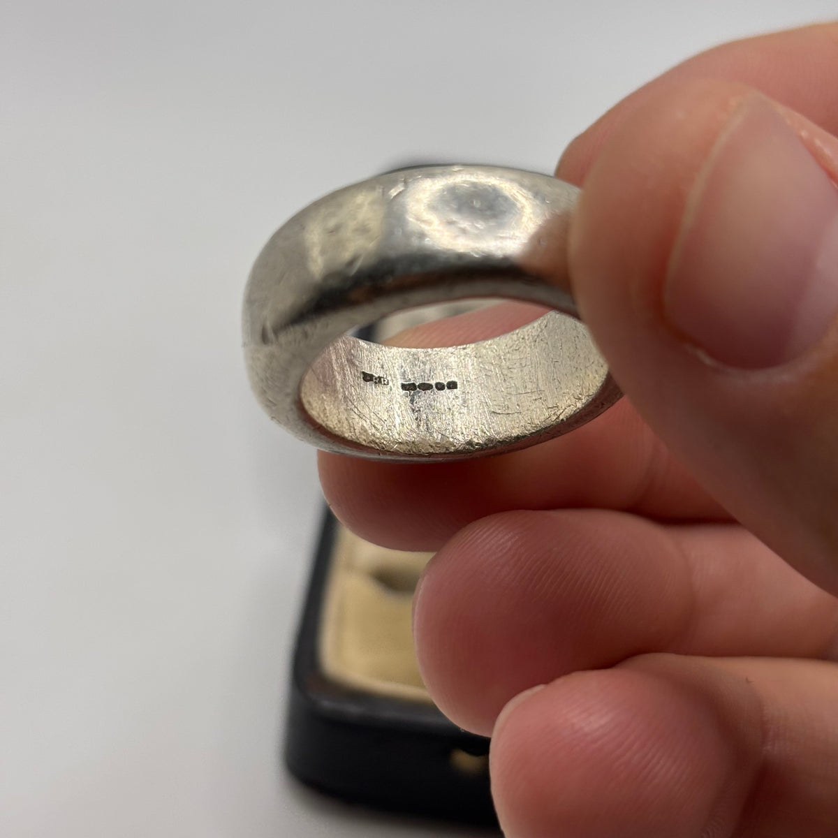 Silver Heavy The Great Frog Band Ring (S)