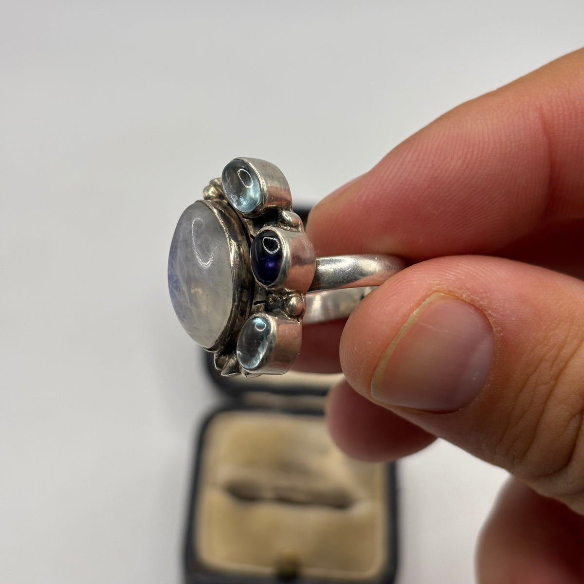 Silver Moonstone & Mixed Gem Ring (U)