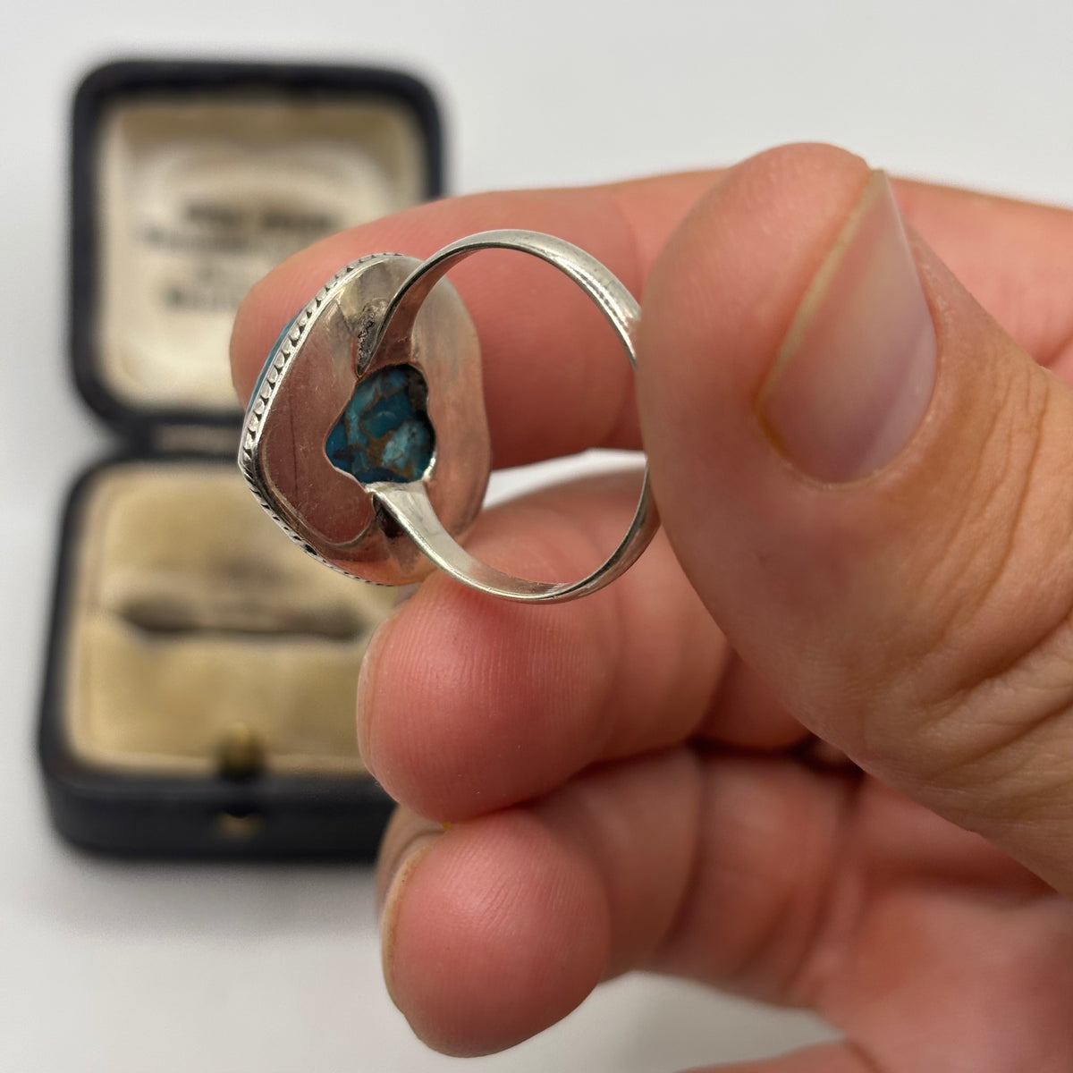 Silver Turquoise Heart Ring (T)