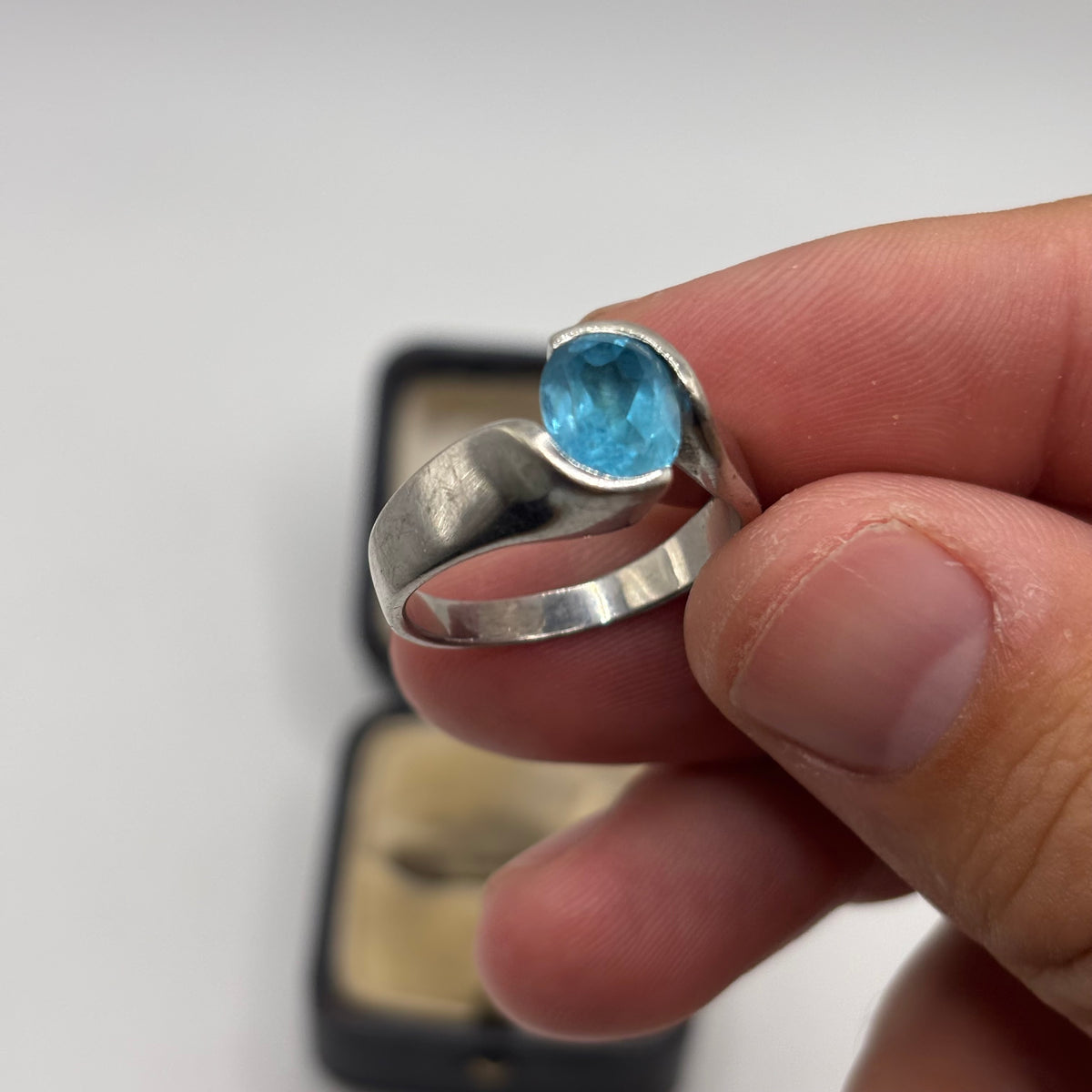 Silver Blue Topaz Ring (S)