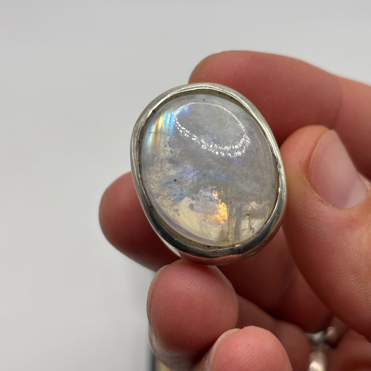 Silver Heavy Moonstone Ring (P)