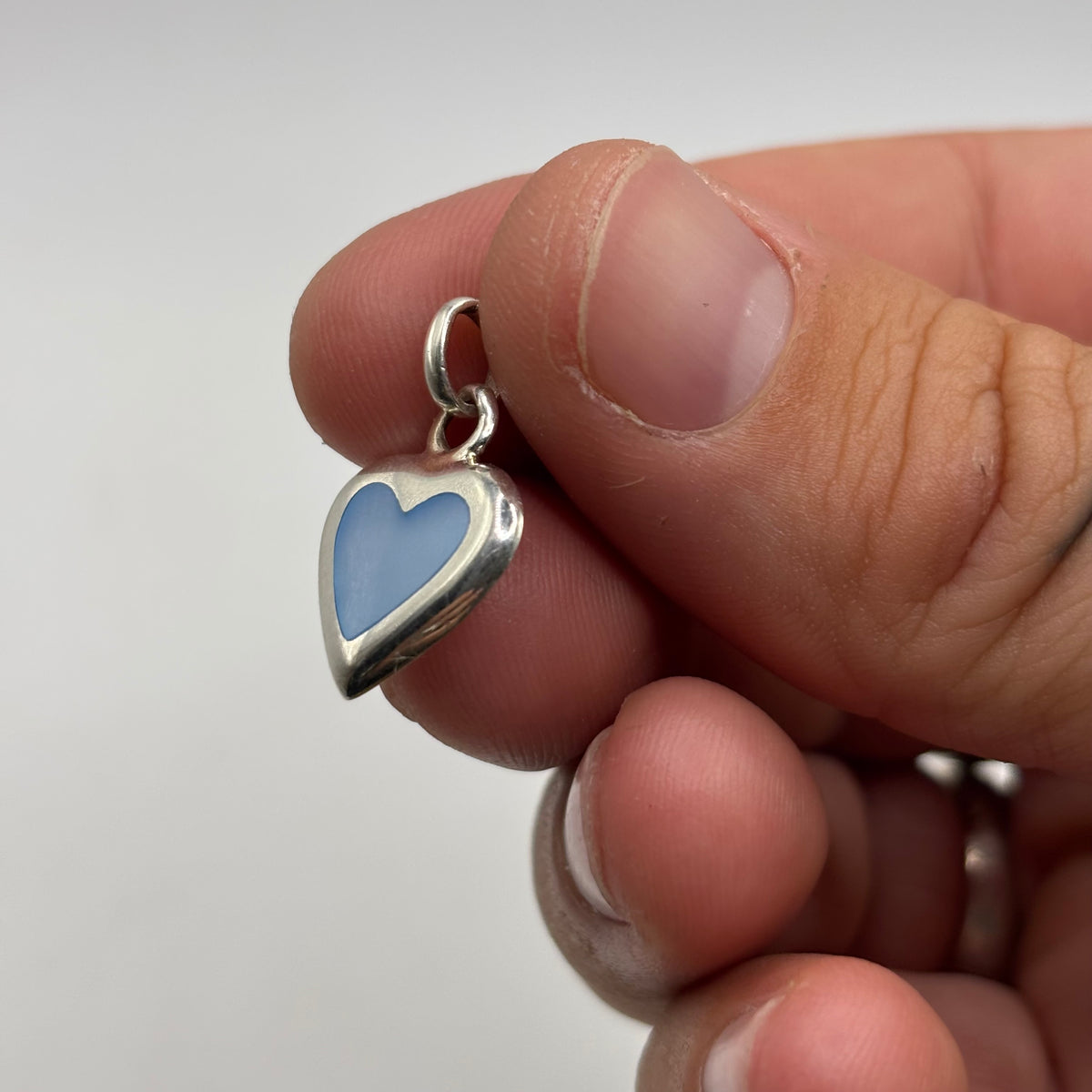 Silver Pearl Heart
