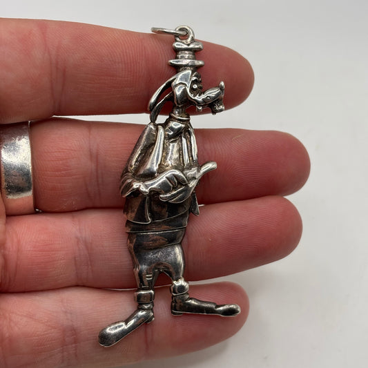 Silver Rare Large Goofy Walt Disney Pendant