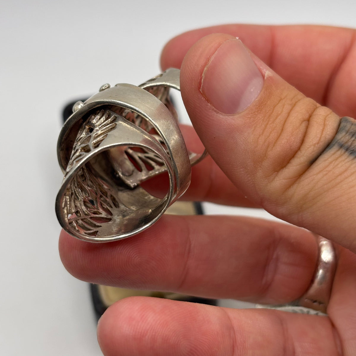 Silver Full Finger Armour Ring (Q)