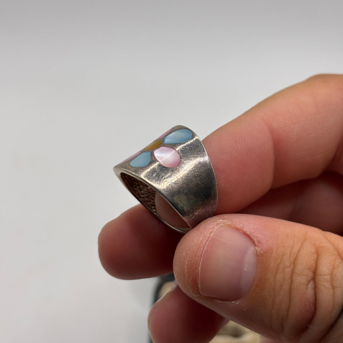 Silver Pearl Flower Ring (P)