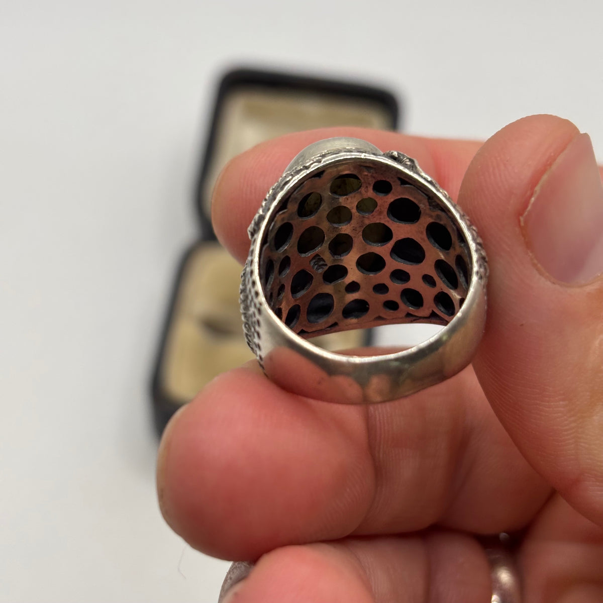 Silver Labradorite Dragon Ring (P)