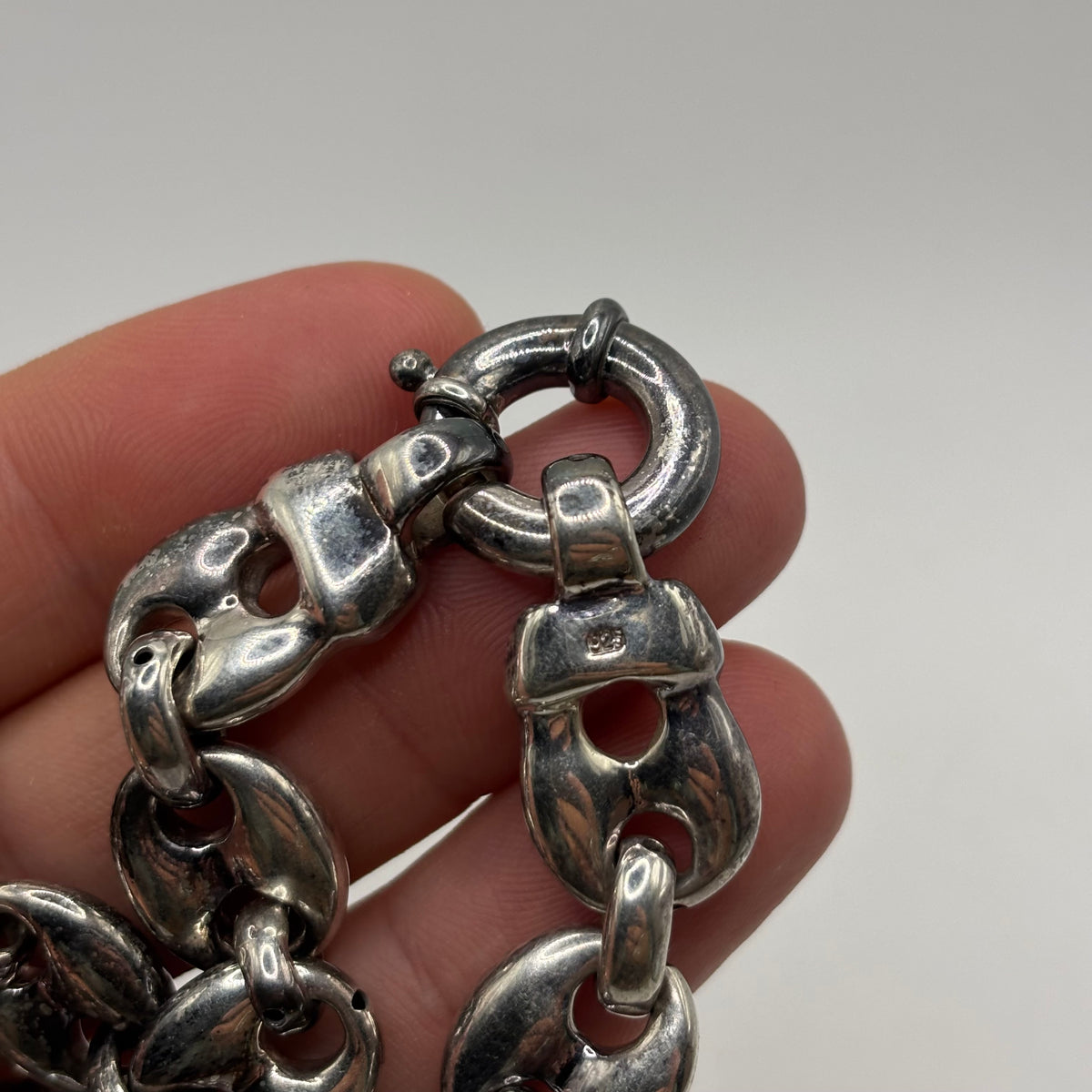 Silver Amazing 18” Puff Link Marina Chain