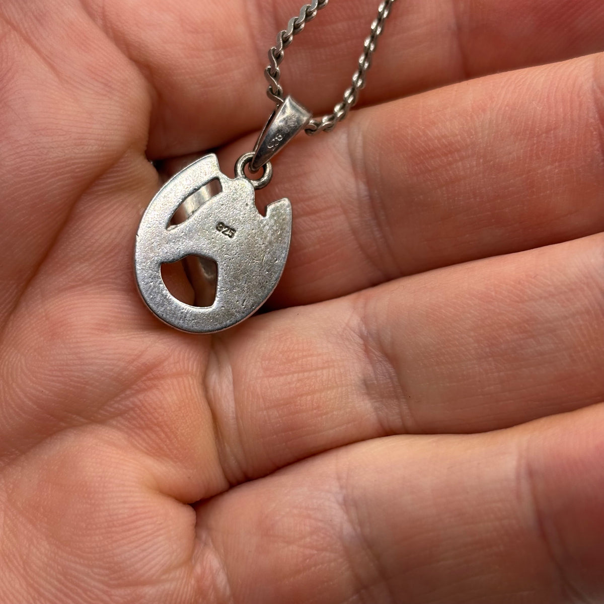 Silver 16” Opalite Horseshoe Necklace