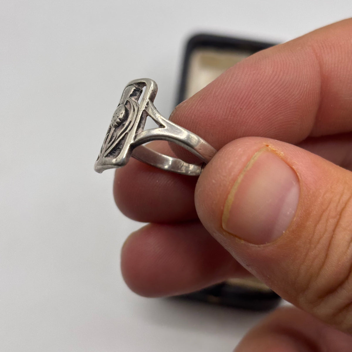 Silver Vintage Hebridean Killiecrankie Thistle Ring (I 1/2)