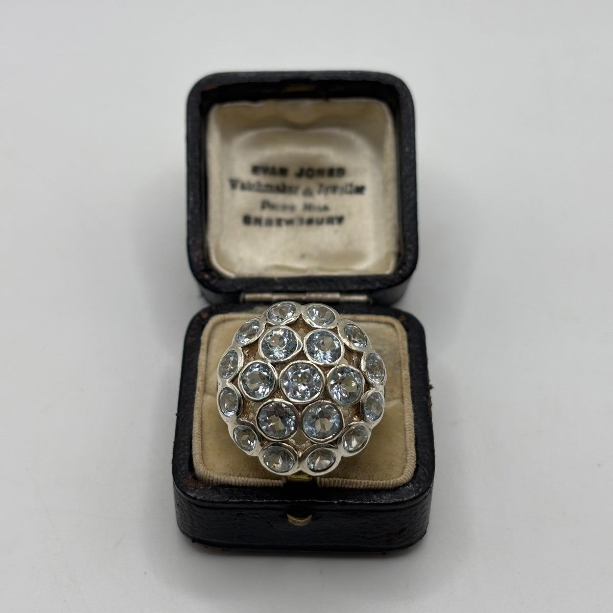 Silver Blue Topaz Chunky Ring (R)