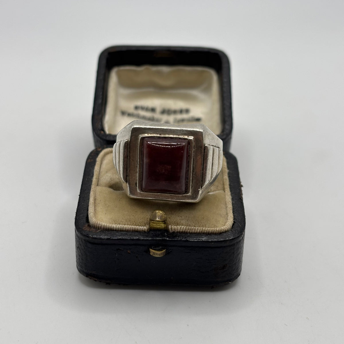 Silver Ruby Heavy Signet Ring (Z + 3)