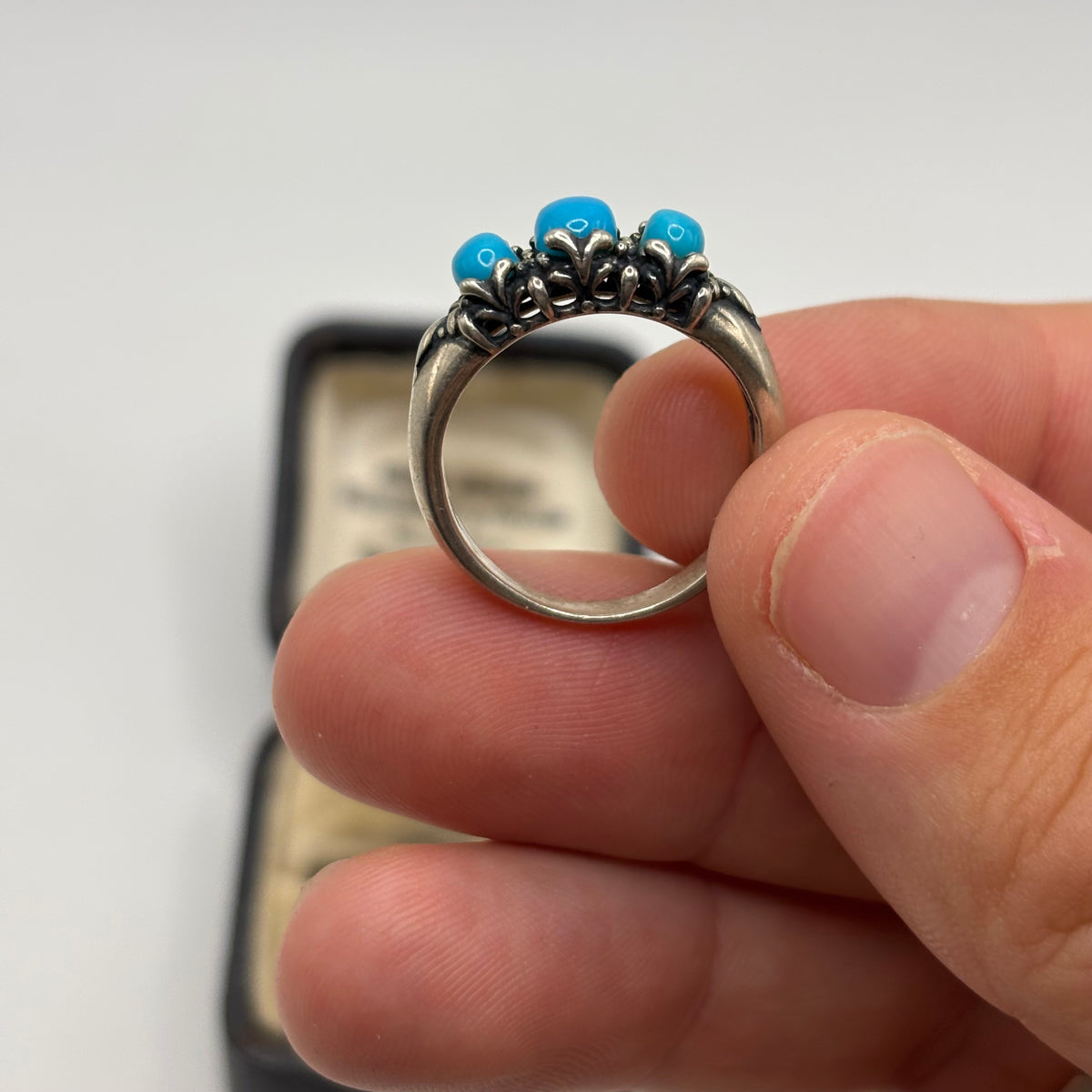Silver Carolyn Pollack Turquoise Ring (O)
